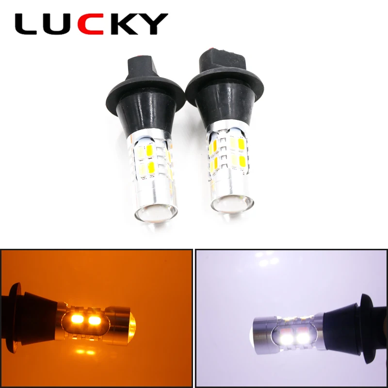 2 шт. CNILUCKY 1156 BA15S светодиодный светильник P21W BAU15S T20 7440 W21W дневной ходовой + сигнал