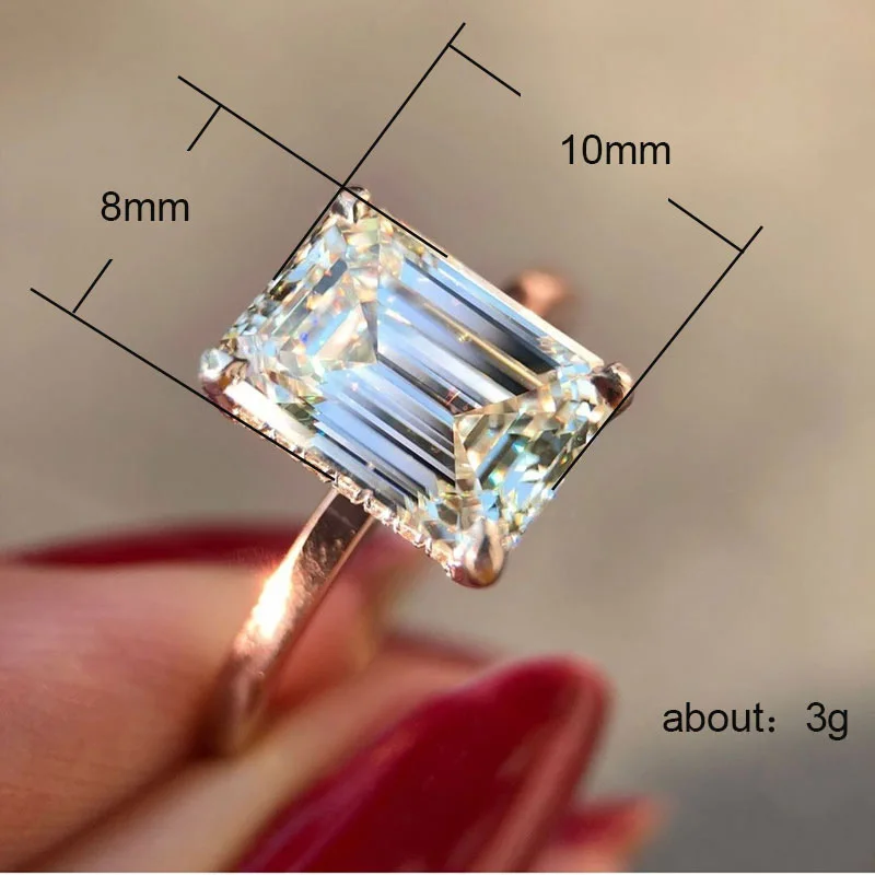 

Huitan Simple Stylish Square 10*8mm CZ Engagement Wedding Ring For Women Female High Quality Jewelry Wholesale Dropshipping