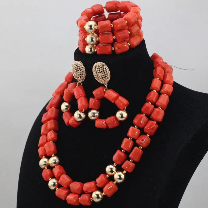 Превосходные красные африканские коралловые бусы ювелирные наборы индийские