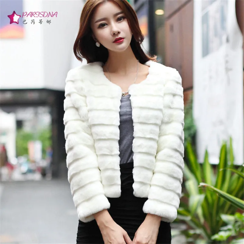 Short Jacket Rabbit Fur Coats For Women 