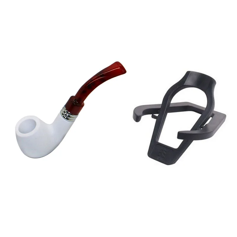 

Banggood A Set Meerschaum Enchase Smoking Pipe Tobacco Cigarettes Cigar Durable Pipes Gift with Plastic Pipes Stand Holder