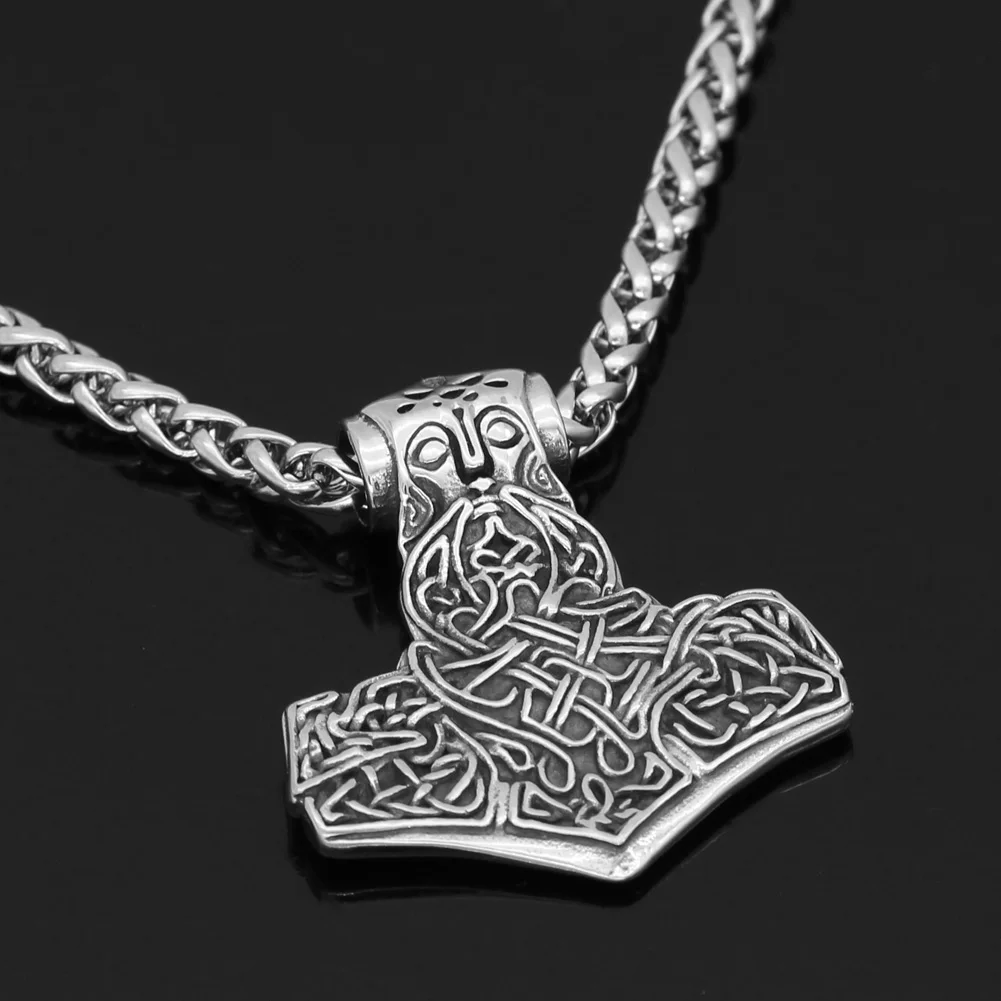 Скандинавский Викинг Mjolnir ожерелье молоток Тора из нержавеющей стали для мужчин