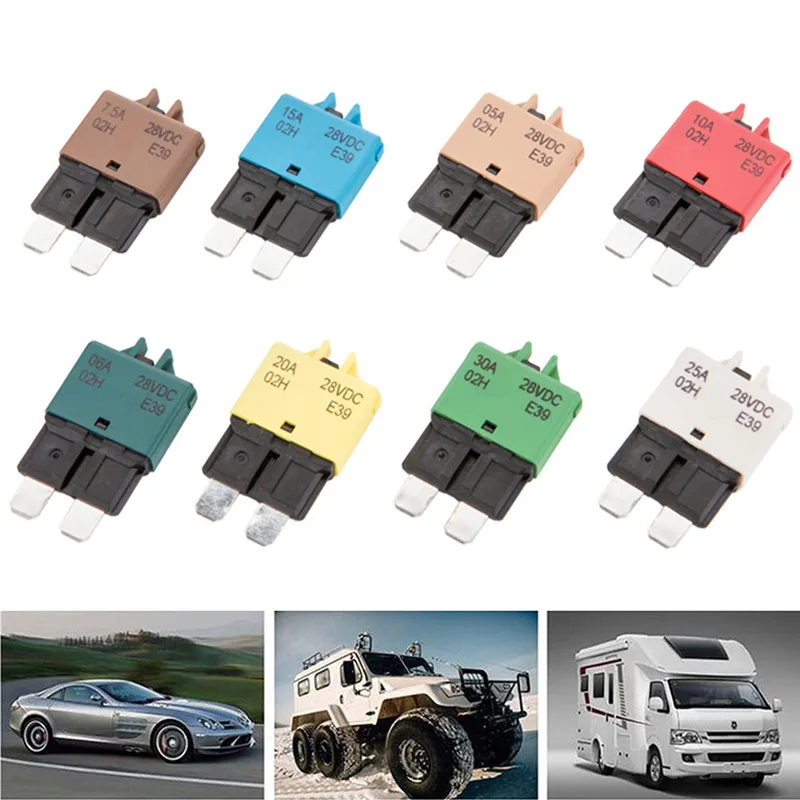 New 12V-28V Circuit Breaker Blade Fuse Reset Over-current Protection Automatic Recovery 5A-30A Marine Rally Automotive#296850 | Автомобили