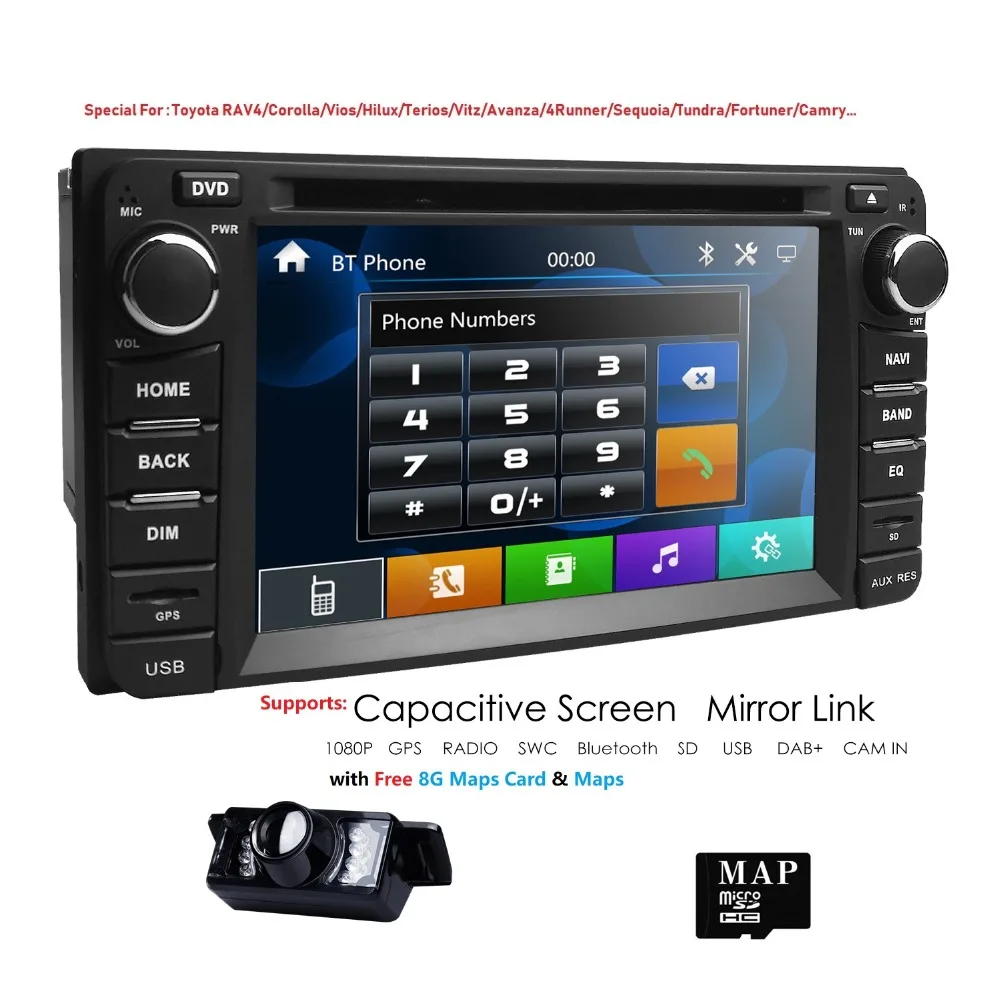 6 2 дюймов Автомобильный dvd плеер для Toyota универсальный RAV4 COROLLA 2000 2006 CAMRY VIOS HILUX Terios