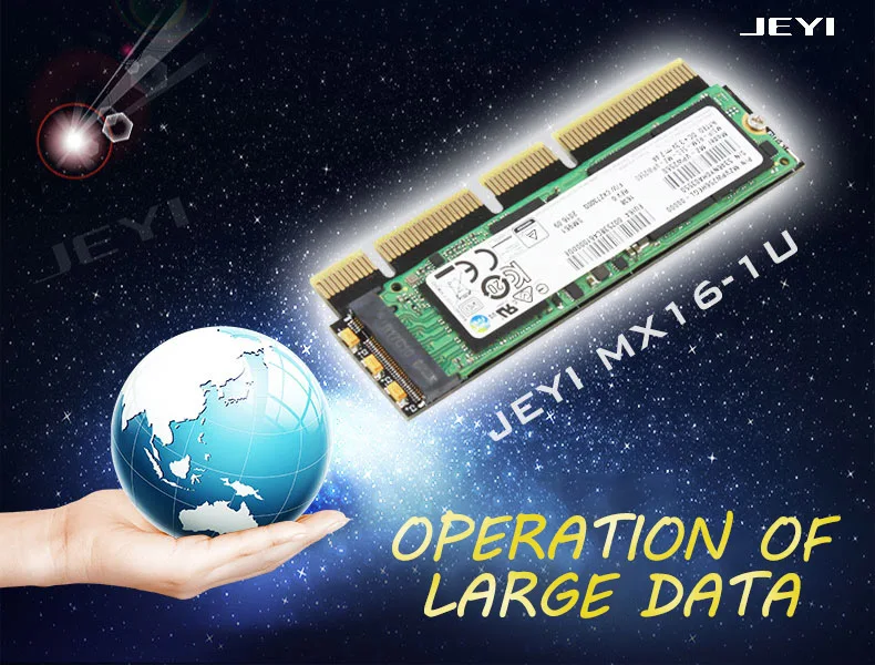 JEYI MX16-1U M.2 Накопитель SSD с протоколом NVME NGFF на PCI-E 3,0 M ключ Интерфейс карты X4 X8 X16 адаптер Поддержка PCI Express 2230-2280 m.2 полный Скорость