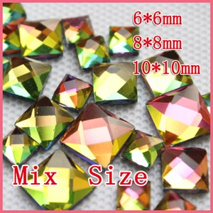 130pc Rainbow Новинка, Хит, разные размеры, прозрачные стразы в форме микс, стразы со стразами, Стразы для украшения свадебных платьев - Цвет: 130pc Rainbow