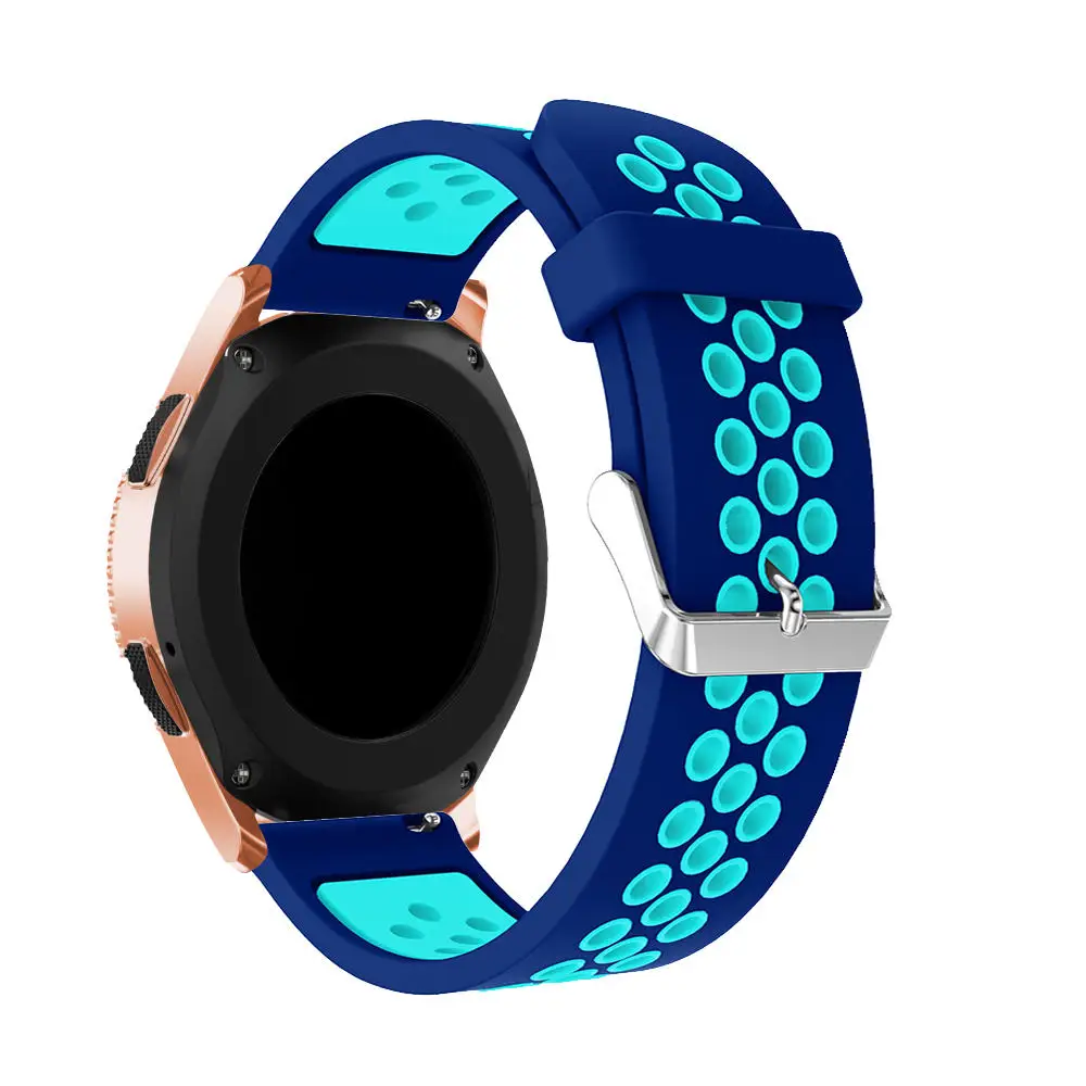 Силиконовый ремешок 20 мм сменный для samsung Galaxy Watch 42 мм браслет умный ремешок для часов 2 цвета круглый ремень с отверстием