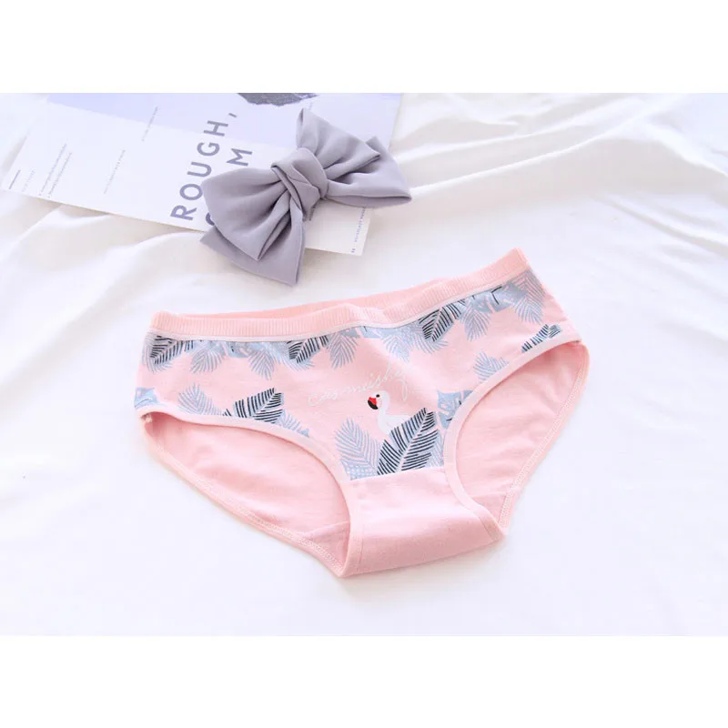 Cotton Girls Panties Cartoon Flamingo Printed Teenage Underwear For 12-20 Years Children Briefs Girls Clothes Culotte Femme - Цвет: 1