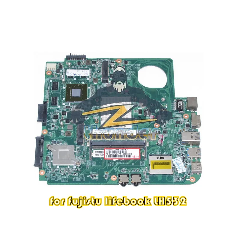 Материнская плата DA0FJ8MB6F0 для ноутбука Fujitsu lifebook LH532 hm76 GPU GT620M ddr3|laptop motherboard|fujitsu