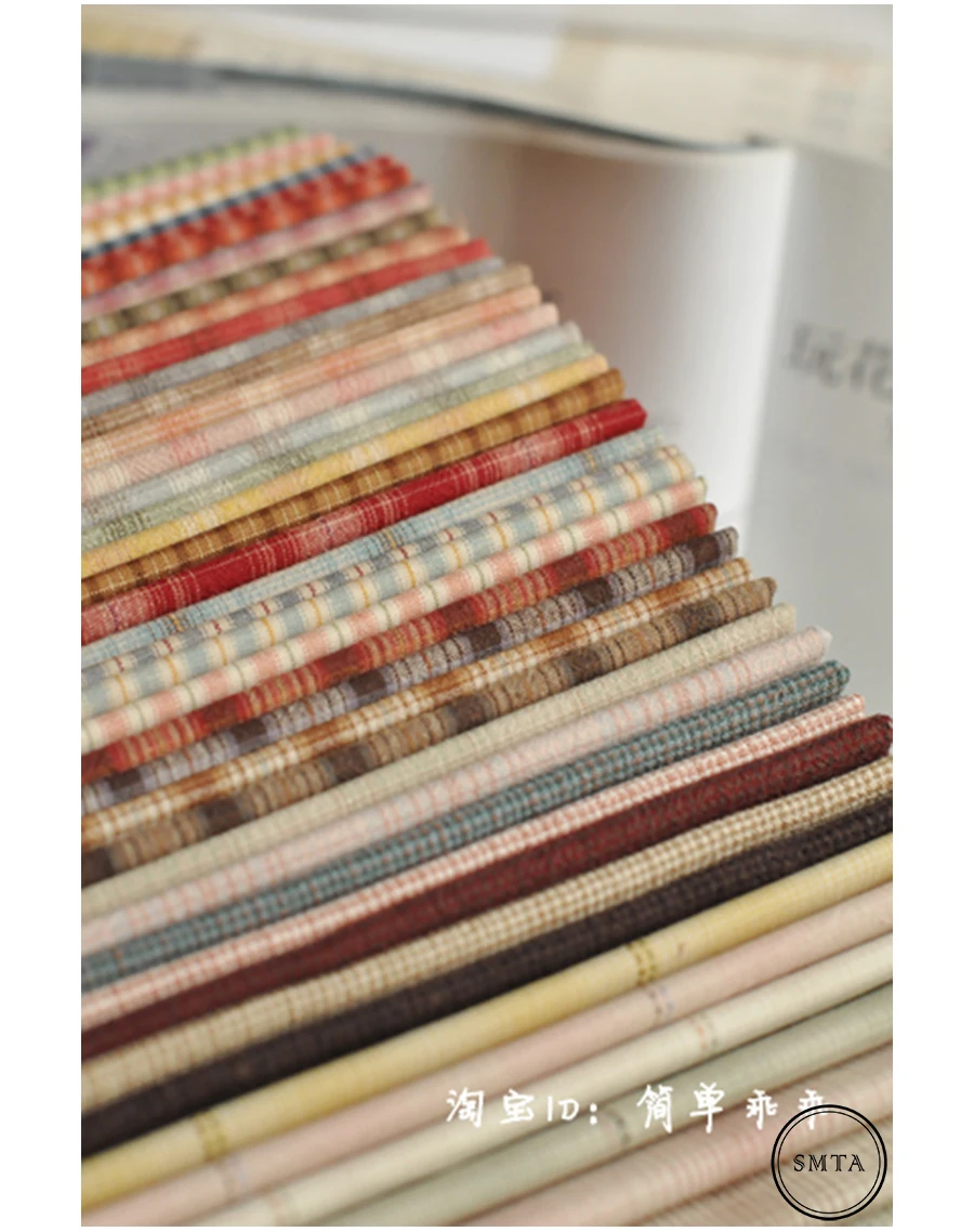 20x20 DIY Japan Little Cloth group Yarn-dyed fabric,for sewing Handmade Patchwork Quilting,Grid stripe dot Random 10 Style/lot