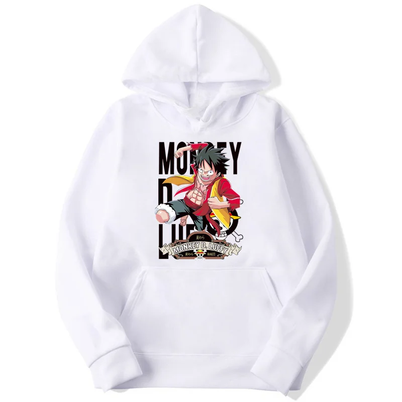 Аниме One Piece Luffy толстовка для мужчин с капюшоном модная однотонная мужская куртка