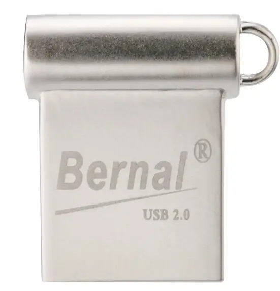 Серебристый Bernal мини USB флэш-накопитель 2,0 8 ГБ 16 ГБ 32 ГБ 64 ГБ 128 ГБ usb флэш-накопитель флэш-памяти металлическая usb-флешка - Цвет: Серебристый