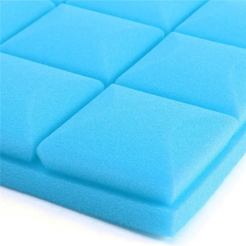 blue 500x500x50 мм Звукоизоляционная пена акустическая Звукопоглощающая форма в виде яичной скорлупы Пирамида студия губка барабан аксессуары для комнаты - Цвет: blue