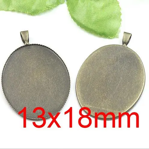 Free shipping!!! Lead Free 400pcs/lot Inside size 13x18mm ancient bronze oval Cameo Base Sett DIY pendant findings