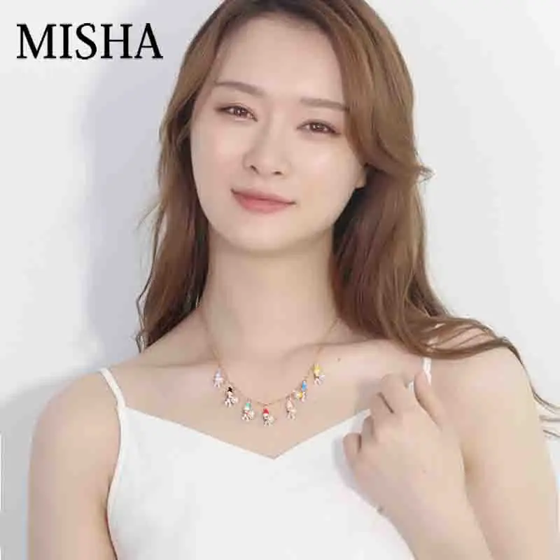 MISHA Fairy роскошные ожерелья для женщин семь гномов эмалированная глазурь кулон