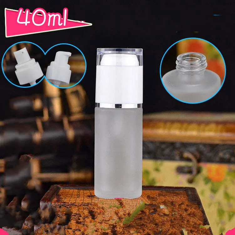 50PCS/lot 60ML Frosted Glass Bottles Press pump Essence bottle Cosmetic containers lotion bottles Sprayer Refillable | Красота и