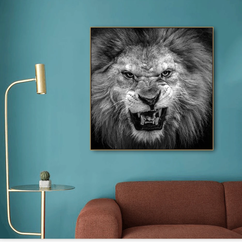 

Angry Lion Animals Print Canvas Painting & Calligraphy Decoration Pictures Posters For House Living Room Bedroom Home Wall Art