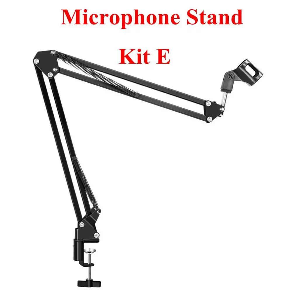kit E Для микрофона Bm 800 48V Phantom power с адаптером/XLR аудио кабелем/микрофонным фильтром/регулируемой микрофонной подставкой - Цвет: kit E