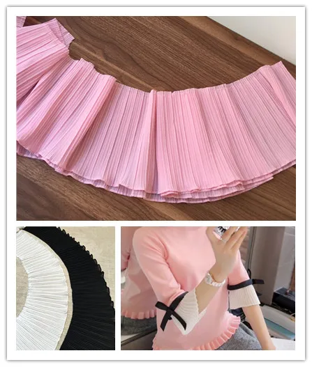 3 м/лот шифоновая юбка высокого давления для рукоделия свитер одежда плиссировка