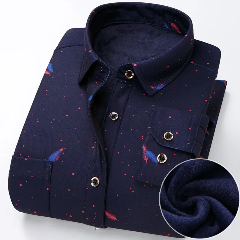 41 MFERLIER, мужские рубашки в клетку, 5XL, 6XL, 7XL, 8XL, плюс размер, флис, зима, осень, толстый, теплый хлопок, большой размер, повседневные рубашки для мужчин - Цвет: 41
