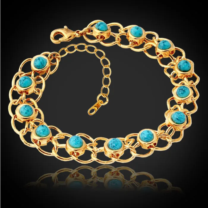 Collare Turkey Nature Stone Bracelets For Women Gold Color Blue Elegant Charm &amp Bangles Bileklik Turkish Jewelry H598 | Украшения и