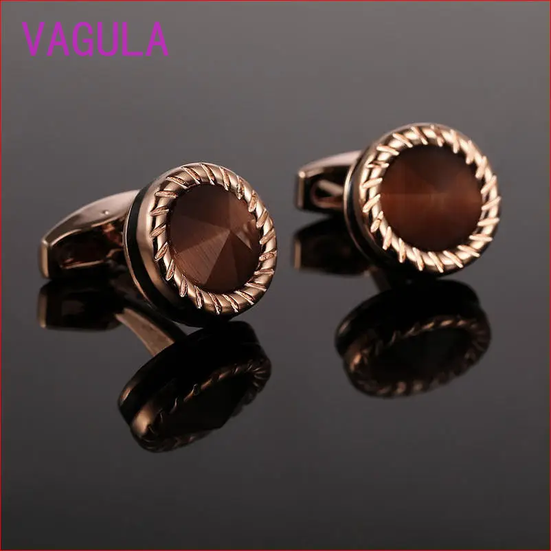 Rose gold VAGULA высококачественные запонки дизайнер Gemelos мужские запонки оптом ювелирные изделия Прямая 52506 - Окраска металла: Rose gold