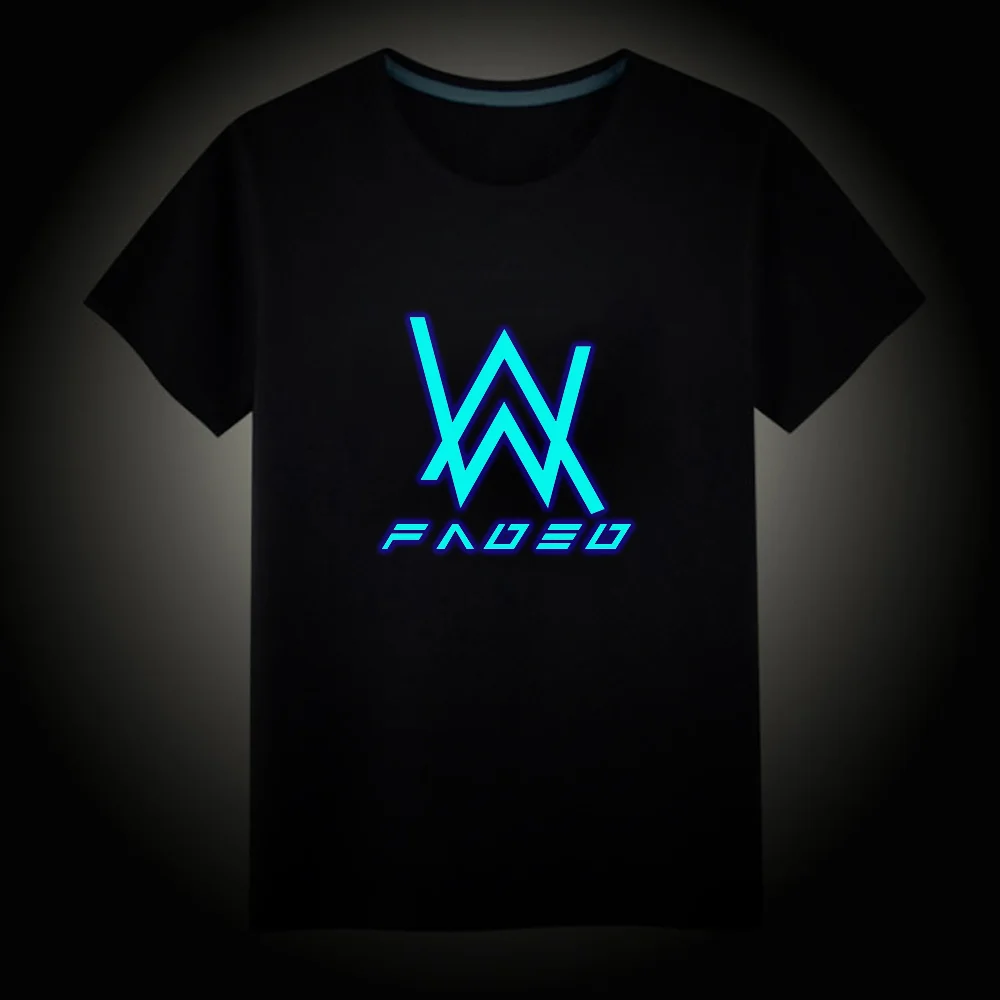 01 Alan Walker Светящиеся Детские футболки Alan Walker linkin-park, флуоресцентная футболка с короткими рукавами для мальчиков и девочек, детские хлопковые топы, жилет - Цвет: 01 Alan Walker