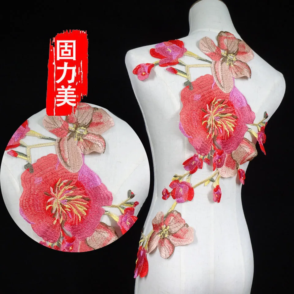 3 шт. кружевные аппликации в виде красных цветов | Дом и сад