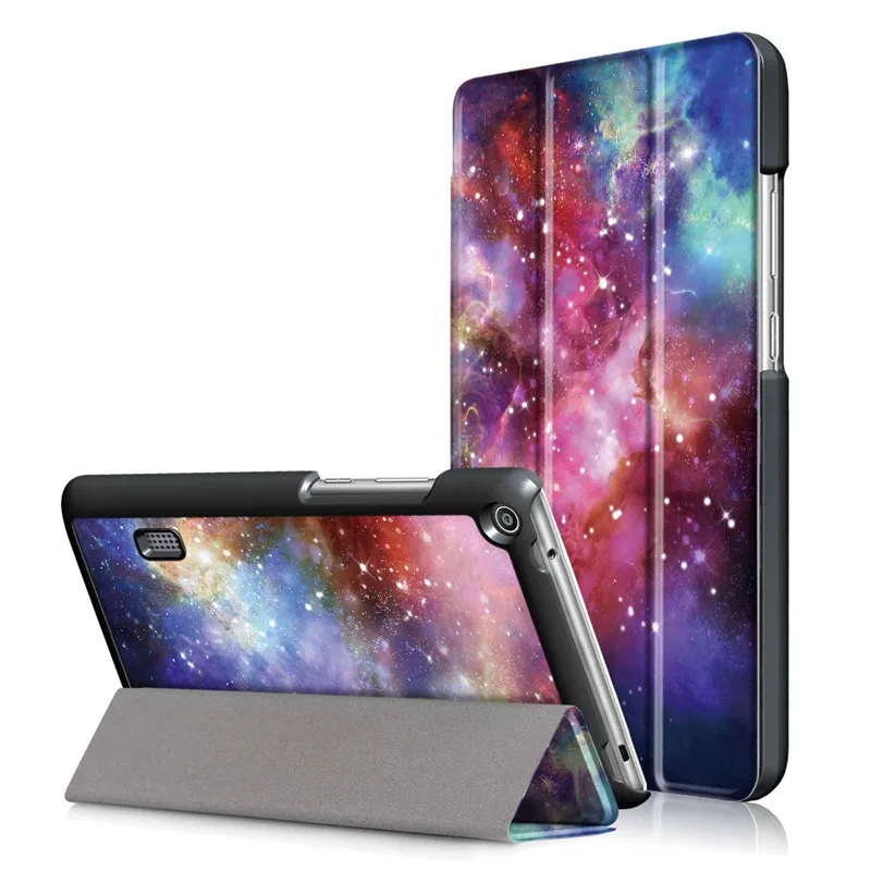YHX Умный чехол из искусственной кожи для huawei MediaPad T3 7,0 BG2-W09, чехол для планшета, чехол для Honor Play Pad 2 7,0, чехол для планшета+ пленка+ ручка - Цвет: YHX