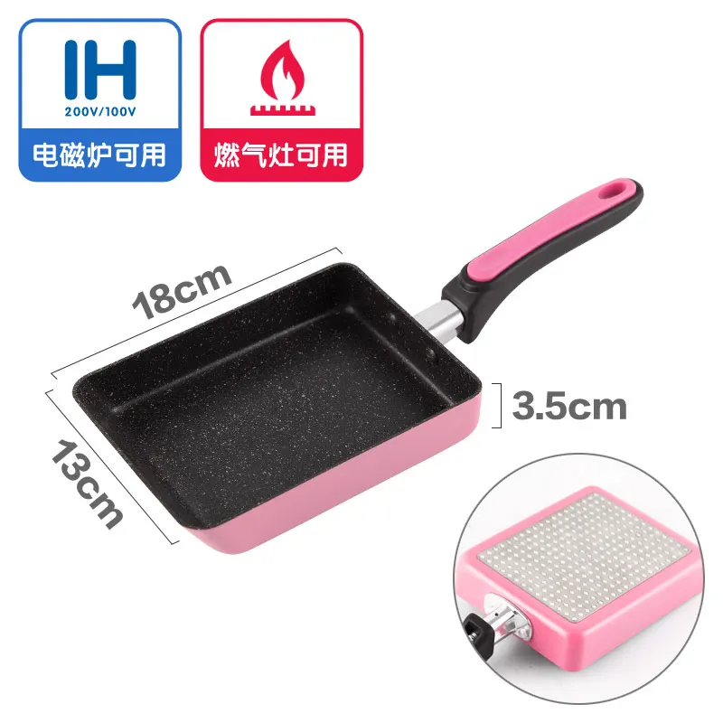 Толстая кухонная кастрюля для яиц с рулоном маленькая сковорода нефритом