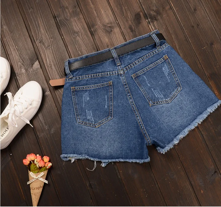 2017 Новая Мода Весна Шорты Джинсовой Ткани Женщин Женские Твердые Синие Короткие