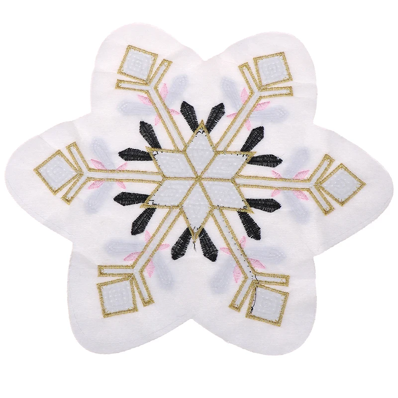 1 шт. Блестящая серебряная ткань в виде снежинок аппликация швейное ремесло