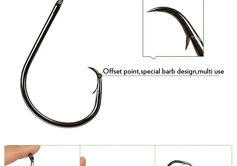 Goture Новое острые чёрные высота углеродистая Сталь бронзовых морских рыболовных крючков с бородкой и крюк Круг Осьминог, крючки, станок и 1/0-10/050 шт./лот