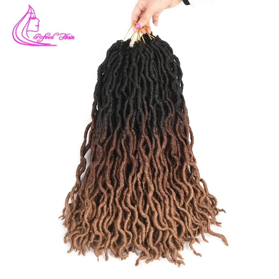 Фото Утонченные волосы богини локс завитые крючком для наращивания 18 дюймов длинные