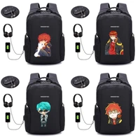 anime mystic messenger backpack usb charging 15inch anti theft laptop backpack student book bag teenager travel backpack 8 style