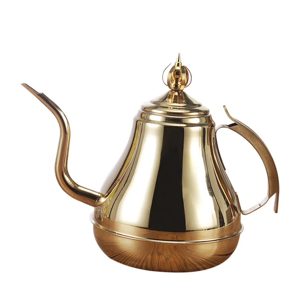 1800ml Golden Залить Кофе чайник гусиная шея из нержавеющей стали капельного ГОРШОК 1.2L, 1.8L - Цвет: 1800ml Golden