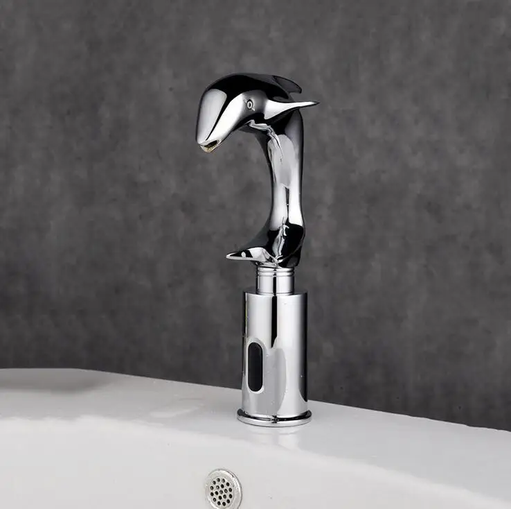 Смеситель для ванной комнаты в стиле дельфина латунный смеситель с инфракрасным