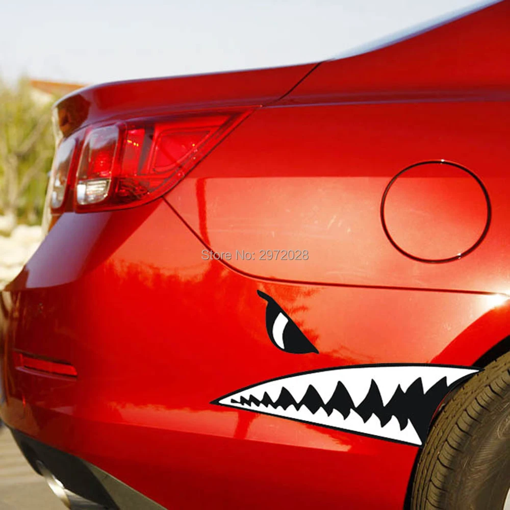 2 x забавные автомобильные наклейки зубы акулы аксессуары для тела декоративные