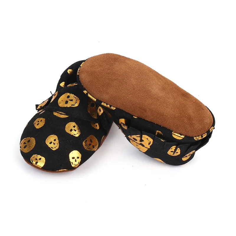

2020 New Genuine Leather Halloween fashion Newborn Toddler Infant Baby Moccasins Boys Girls Soft Sole toddler shoes