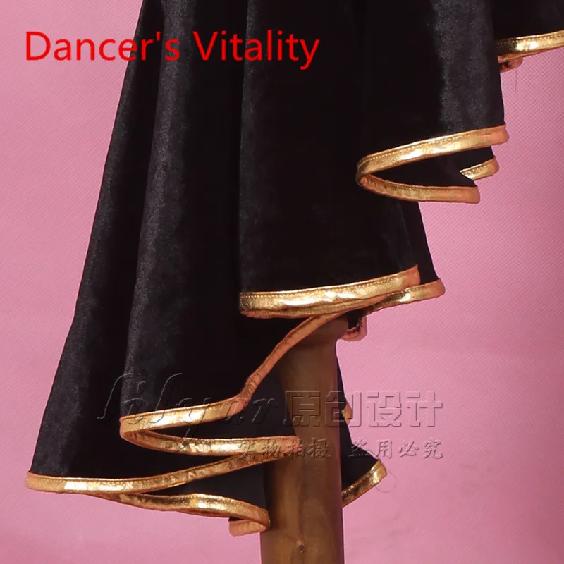 

2017 Latin Dance Dress Women Short Skirt Wave Edge Salsa Tango Rumba Flamengo Ballroom Latin Dance Competition Costumes