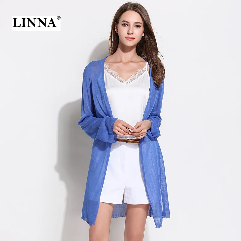 2019 spring new sun protection clothing ice silk loose large size long knit cardigan thin long-sleeved |