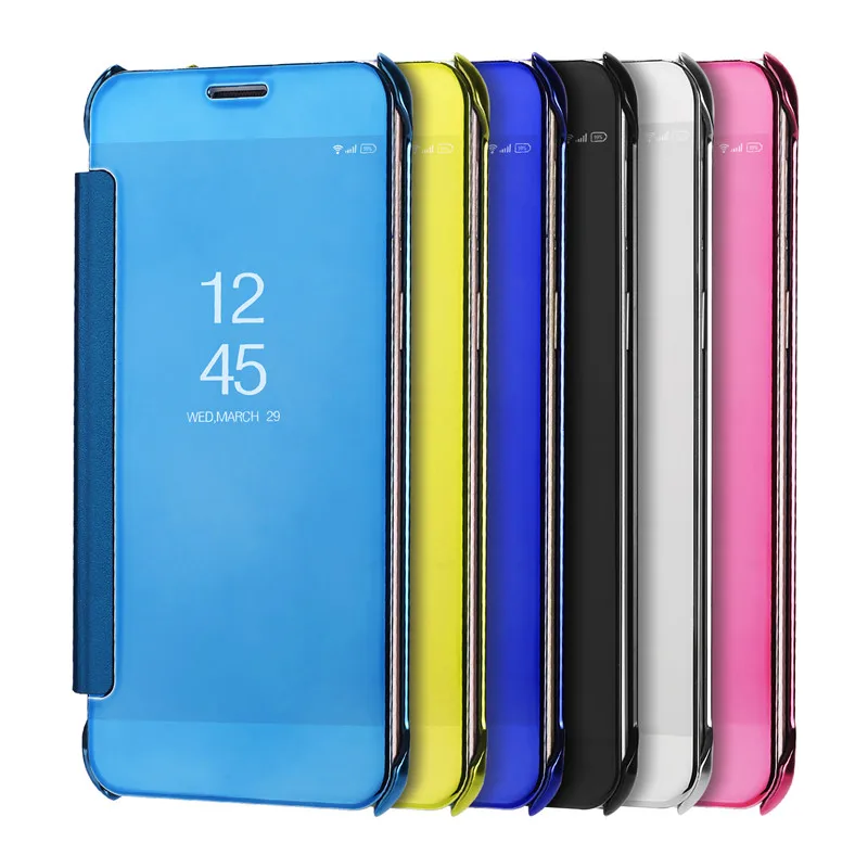 Huawei Коврики 10 Капа зеркало Smart Clear View Окно Флип кожаный Покрытие чехол для 9 8 7 Fundas