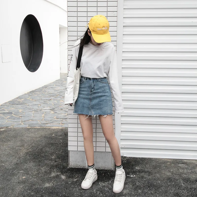 Женская Повседневная джинсовая юбка Rugod Стильная летняя мини трапециевидной