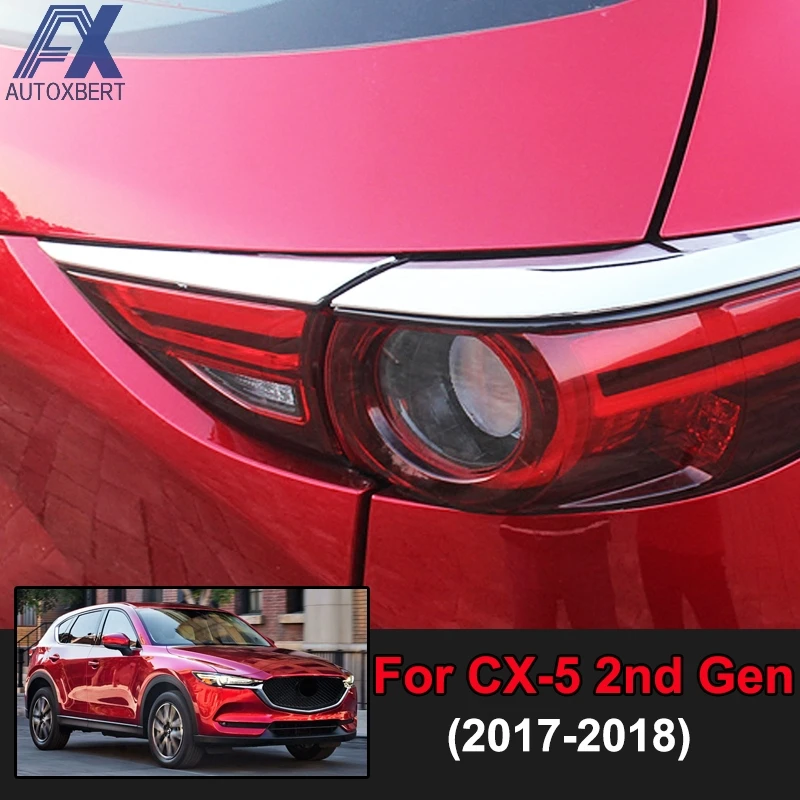 

AX Car Styling Chrome Rear Tail Light Lamp Cover Trim Strips Eyebrow Eyelid Decoration Protector For Mazda Cx-5 Cx5 KF 2017-2021
