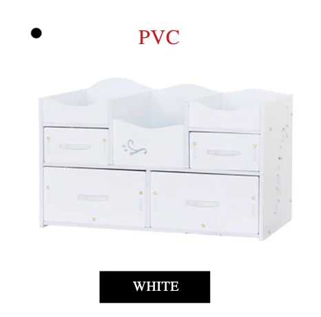 White PVC HECARE органайзер для ванной комнаты, деревянный органайзер, органайзер для косметики, аксессуары для ванной комнаты, набор для хранения, новинка - Цвет: White PVC