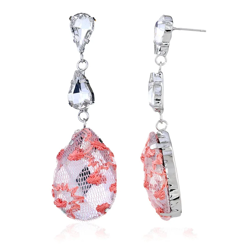 Женские серьги-капельки Swarovski 1 пара кружевных сережек с кристаллами