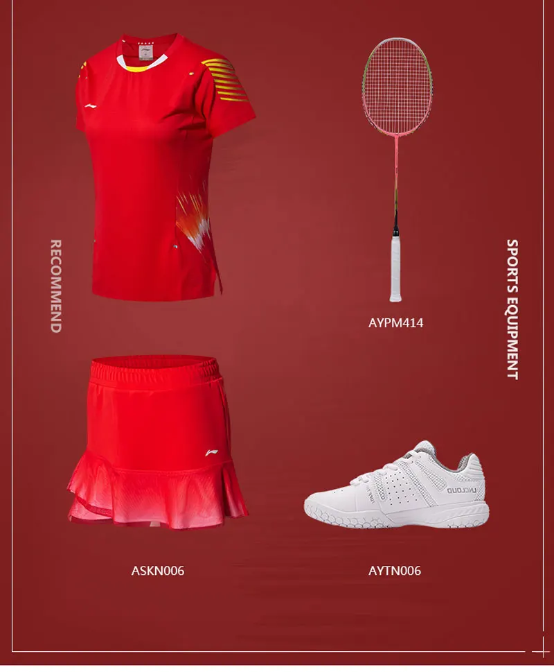 Li-Ning/женские футболки для соревнований по бадминтону в "сухой сборной" спонсор подкладка на бактерии спортивные футболки AAYN006 WTS1454