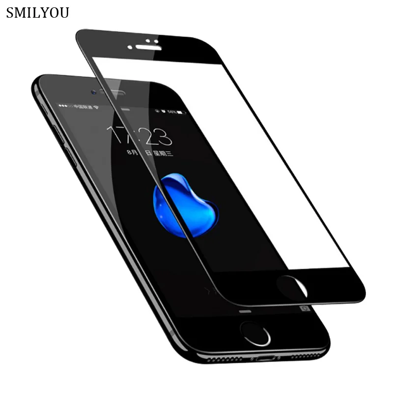 Защитное стекло закаленное с полным покрытием для iPhone X 7 8 6 6S Plus|Защитные стёкла и