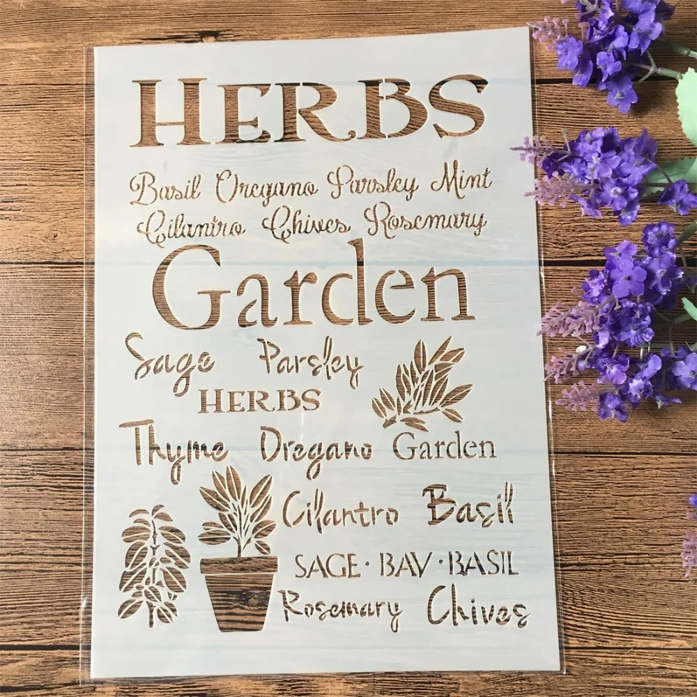 2 шт./лот A4 цветочные слова сад сделай сам слойные трафареты живопись Скрапбукинг