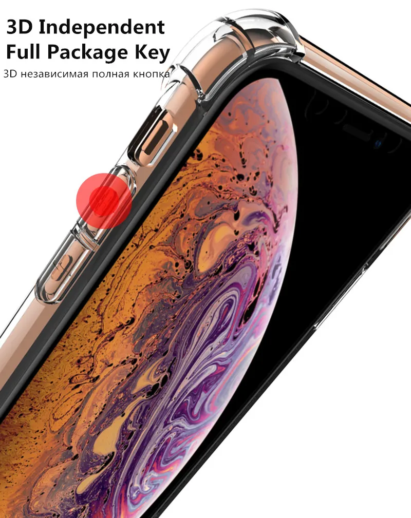 Прозрачный силиконовый чехол для iPhone 6 6s Plus 7 8 plus роскошный противоударный X XS MAX XR p